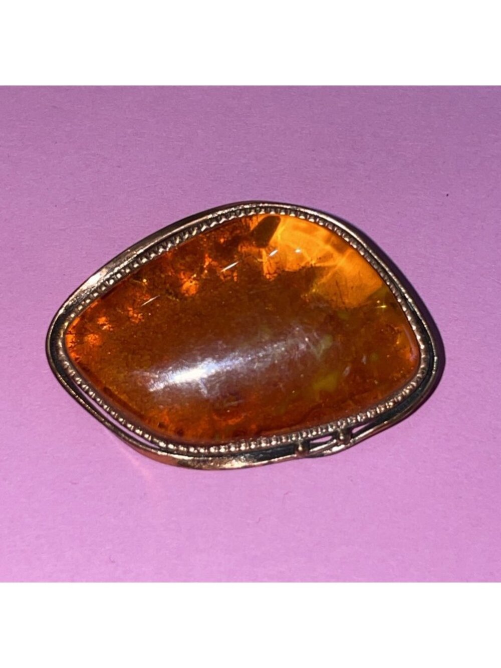 Vintage Baltic Amber Statement Brooch Pin Artisan Piece